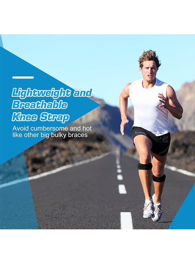2 أزواج من تخفيف آلام الركبة والرضفة استقرار حزام الركبة دعم للمشي لمسافات طويلة وكرة القدم وكرة السلة والجري والركبة والتنس والكرة الطائرة والقرفصاء. - Image 5