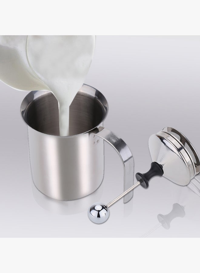 NIBEMINENT Stainless Steel Milk Frother Silver 400ml - Image 5