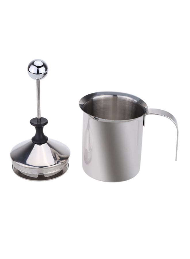 NIBEMINENT Stainless Steel Milk Frother Silver 400ml - Image 1