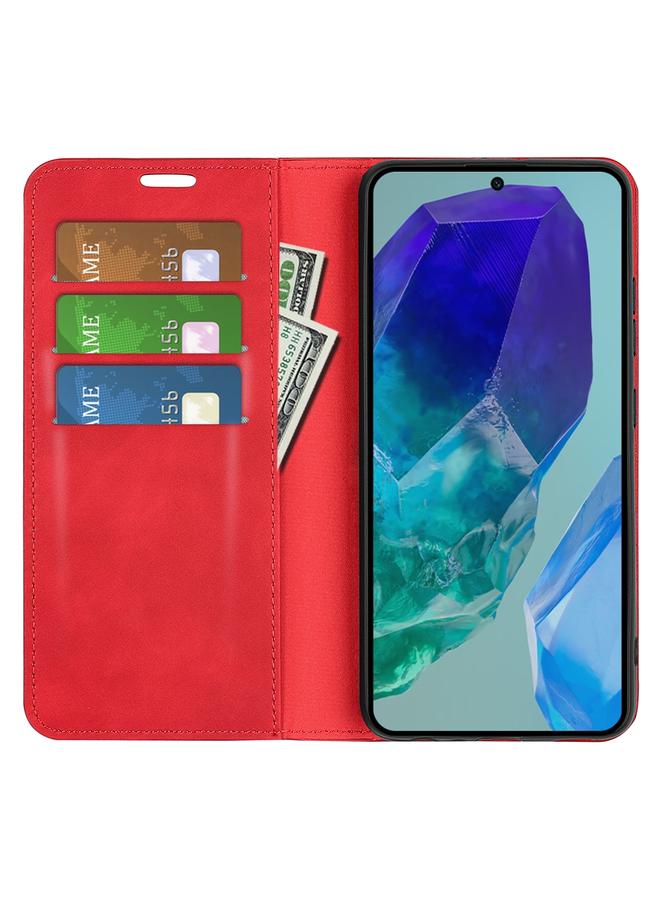 S-TOP Case For Samsung Galaxy M55 5G Retro-skin Magnetic Suction Leather Phone Case - Image 4