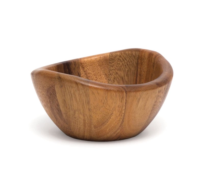 Lipper International Acacia Wave Serving Bowl for Fruits or Salads Small 6 Diameter x 3 Height Single Bowl20 fluif ounces