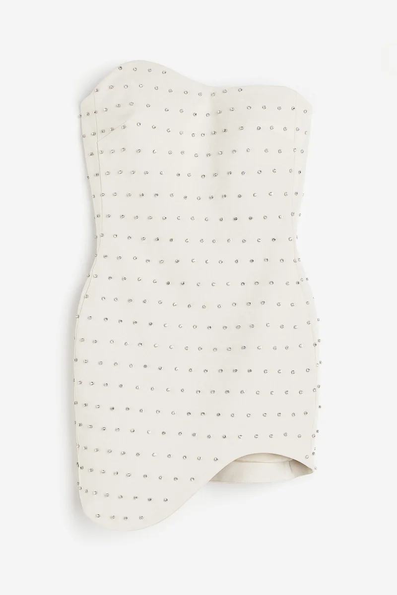H&M Rhinestone-embellished bandeau dress