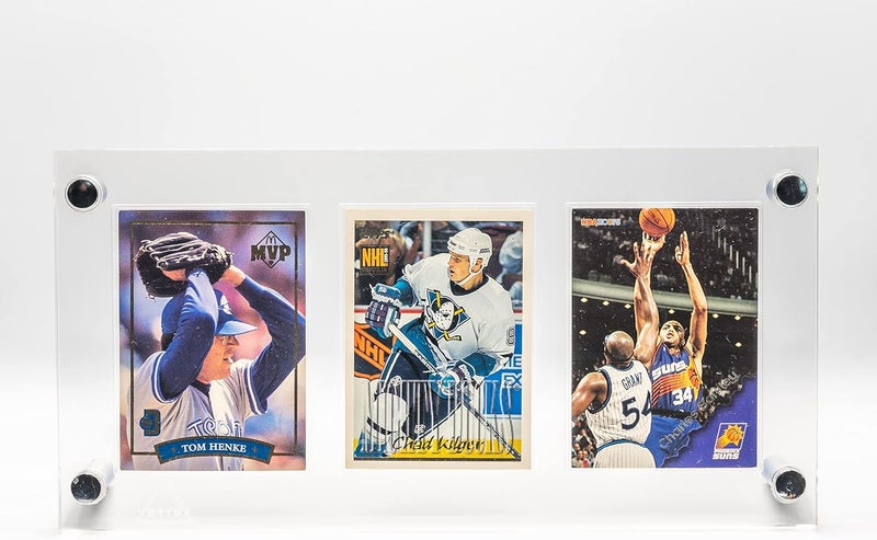 TYCDZ Trading Card Frame Holder Stand Display - 3 Card Slots Clear Acrylic UV Filtering Screwdown - Image 3