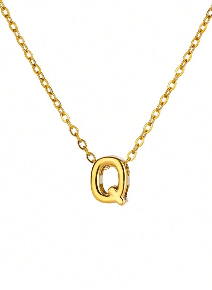 إيكوال سلسال نسائي أنيق مصنوع من الاستانلس ستيل مطلي باللون الذهبي