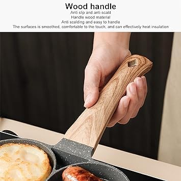 GABANIZ GABANIZ Aluminium 4 Hole Non-Stick Medical Stone Coating Heat Evenly Die-Casting Harmless Easy to Clean Pancake Griddle Egg Frying Pan for Induction Stove & Gas Stove  - Image 3