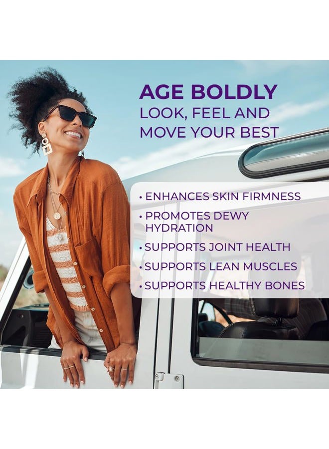 Body Kitchen جمال الشباب المتقدم، مسحوق ببتيدات الكولاجين للشعر والبشرة والأظافر الجميلة، ريسفيراترول وحمض الهيالورونيك لدعم مكافحة الشيخوخة ومضادات الأكسدة، من حيوانات تتغذى على العشب (عبوة من 1) - Image 3