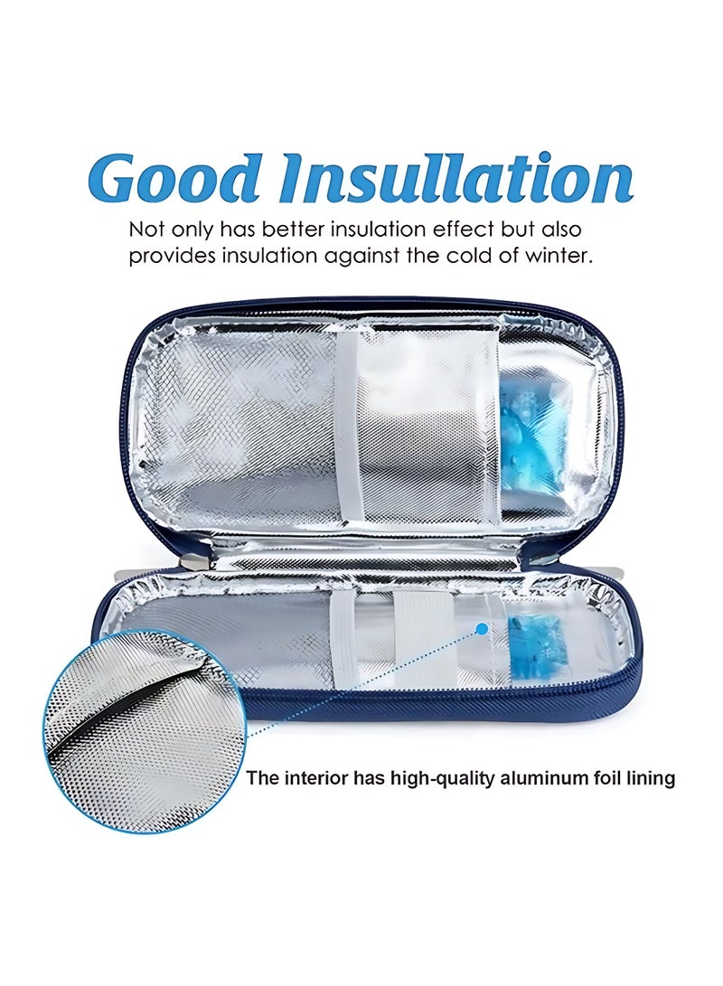 Insulin Travel Case with Temperature Display - Refrigerated Medicine Travel Case, Diabetes Cooler Travel Box for Diabetic Supplies with 2 Nylon Ice Packs (Blue) - Image 5