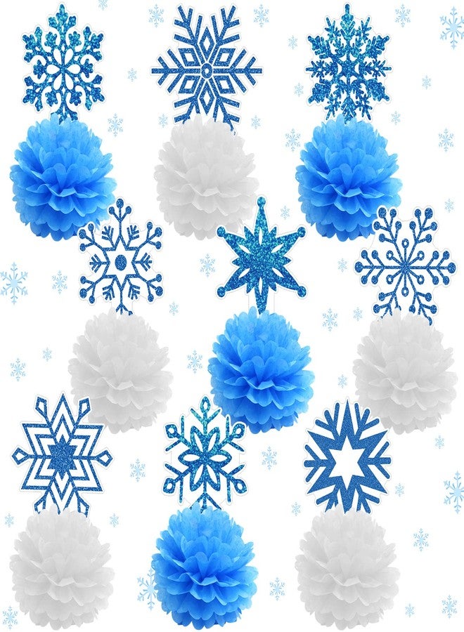 Tinlade 9 Pcs Honeycomb Centerpieces Theme Party Supplies 3D Honeycomb Party Favors Double Sided Table Decorations(Snowflake) - Image 1