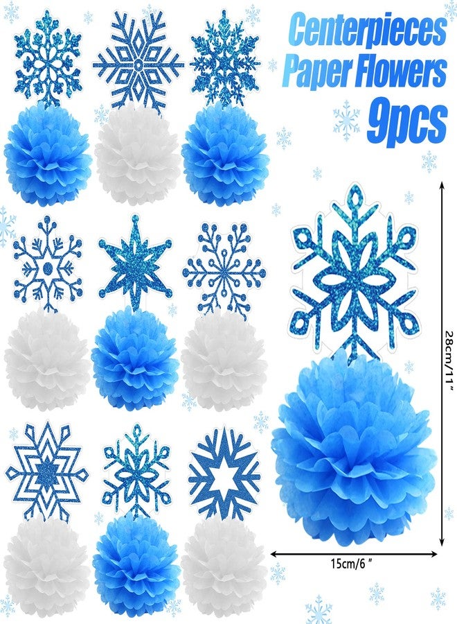 Tinlade 9 Pcs Honeycomb Centerpieces Theme Party Supplies 3D Honeycomb Party Favors Double Sided Table Decorations(Snowflake) - Image 2