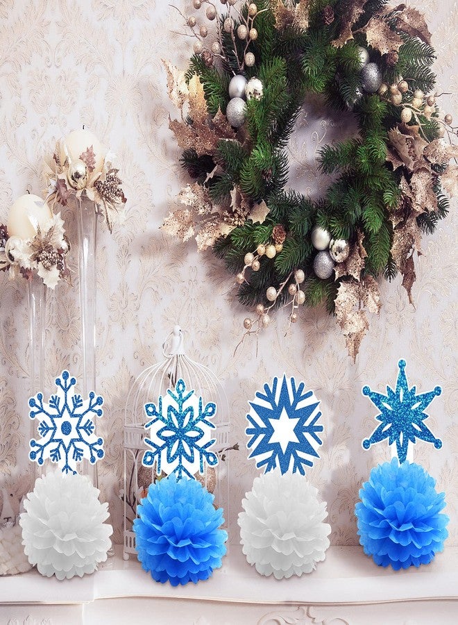 Tinlade 9 Pcs Honeycomb Centerpieces Theme Party Supplies 3D Honeycomb Party Favors Double Sided Table Decorations(Snowflake) - Image 3