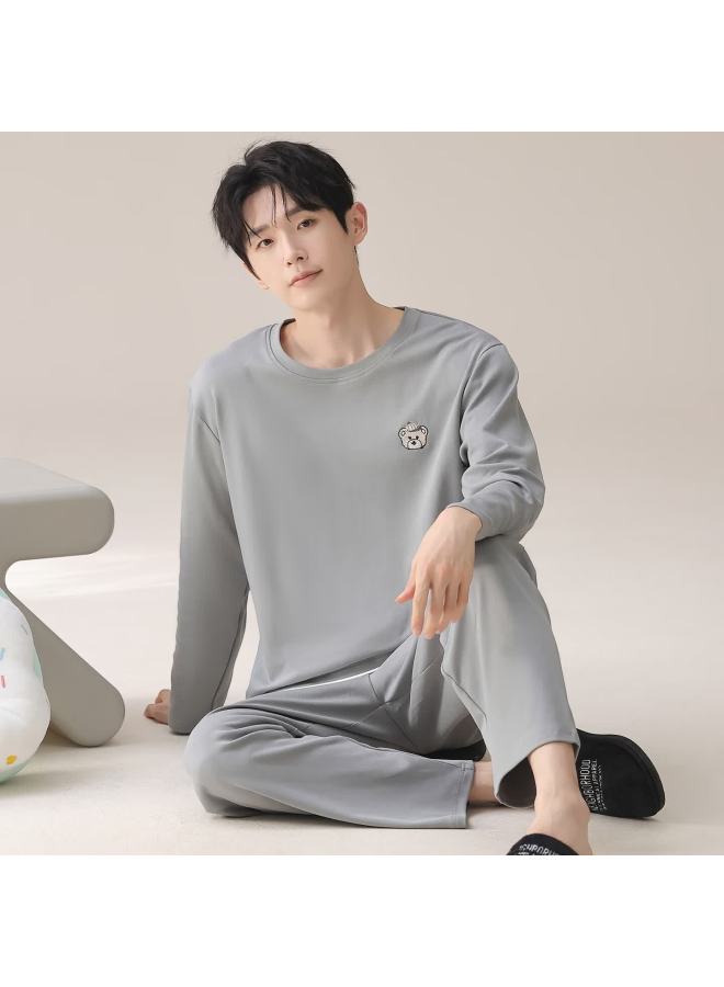 Your Sun Yiershuang Men's Pure Cotton Long Sleeve Long Pants Pullover Pajama Set Spring Autumn Homewear Casual Wearable Cotton Suit - Image 3