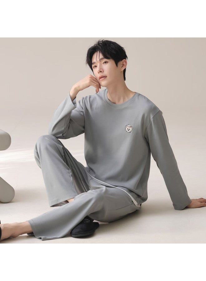 Your Sun Yiershuang Men's Pure Cotton Long Sleeve Long Pants Pullover Pajama Set Spring Autumn Homewear Casual Wearable Cotton Suit - Image 1