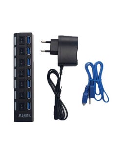 نيبمينينت موزع USB به 7 منافذ الأسود / الأزرق  - Image 1