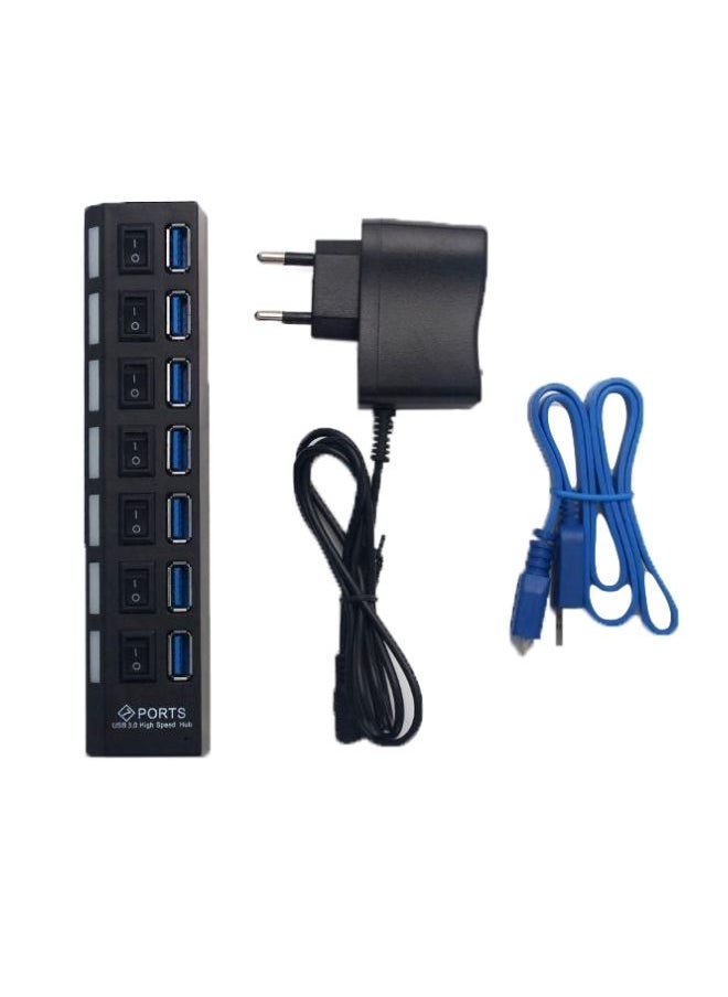 نيبمينينت - موزع USB به 7 منافذ الأسود / الأزرق - Image 1
