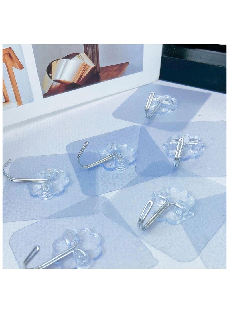20pcs Strong Adhesive Wall Hooks, No Drilling Required, Heavy Duty Transparent Hook for Dorm, Kitchen, Bathroom, Clothes and Towel Hanger  - Image 2