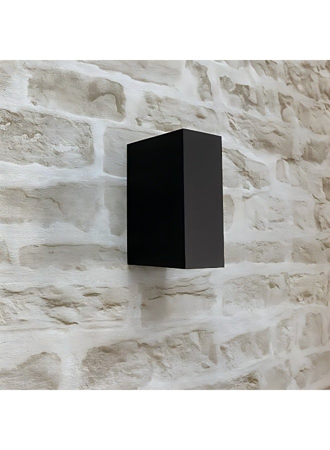 ETRONIK مصابيح حائط داخلية خارجية سوداء مقاومة للماء IP65 مصباح حائطي حديث من الألومنيوم لأعلى ولأسفل GU10 إضاءة حائطية لمدخل الرواق والسلالم عبوة من قطعتين - Image 5