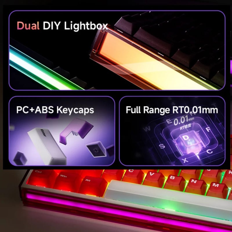 أكو لوحة مفاتيح Akko RAY68 HE Mechanical Keyboard 65% Magnetic Switch Rapid Trigger 0.01mm 8K RGB with Lightbox Custom Esports Gaming - Image 3