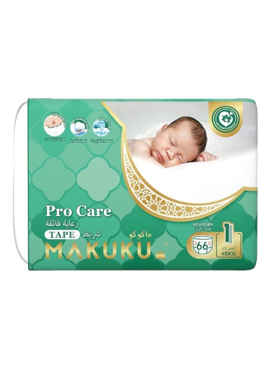 Makuku Pro Care Tape Diapers Size 1 0-5kg 0-2months 66 Diapers