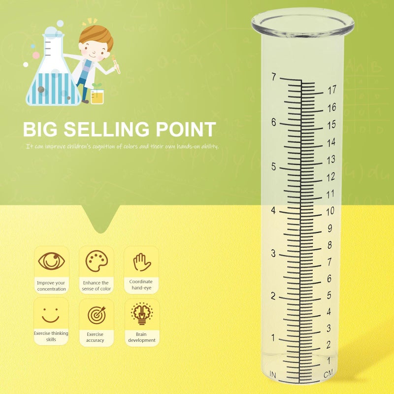 Glass Rain Gauge Tubes 2 Pack High Borosilicate Cylinder for Outdoor Garden Weather Monitoring - Image 4