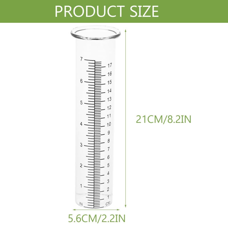 Glass Rain Gauge Tubes 2 Pack High Borosilicate Cylinder for Outdoor Garden Weather Monitoring - Image 2