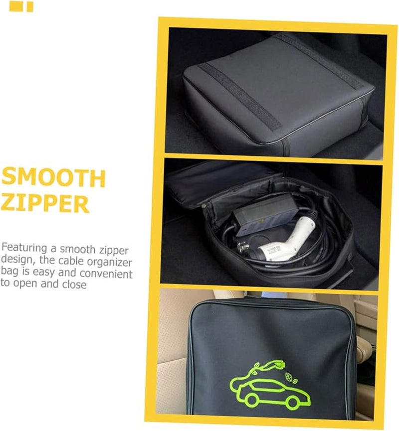 Tofficu EV Charger Bag Cord Organizer Reusable Wear Resistant Cable Storage Bag Black - Image 5