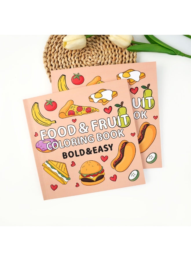 PINKSAMA Coloring Book Food Doodles Coloring Book For Children Over 4 Years Old - Image 1