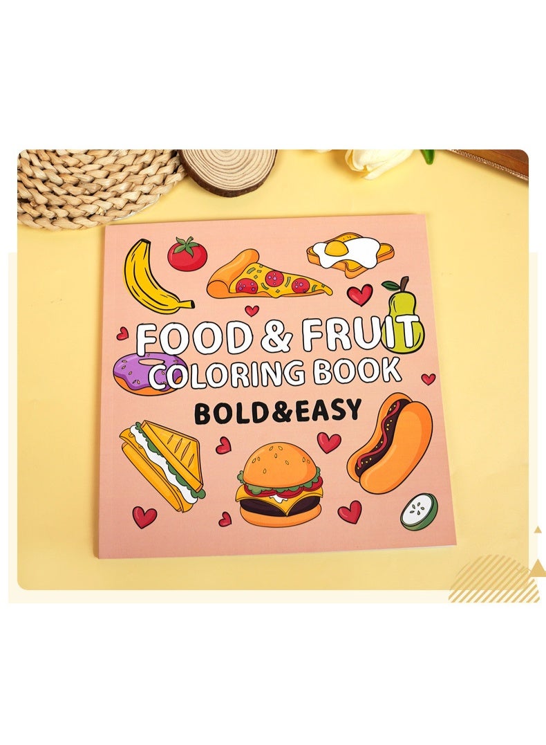 PINKSAMA Coloring Book Food Doodles Coloring Book For Children Over 4 Years Old - Image 2