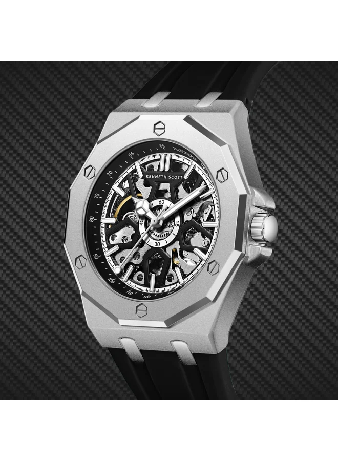Kenneth Scott  Men's Silicone Automatic Watch K25301-SSBB - 44.3x54 mm for Men | Best Price UAE
