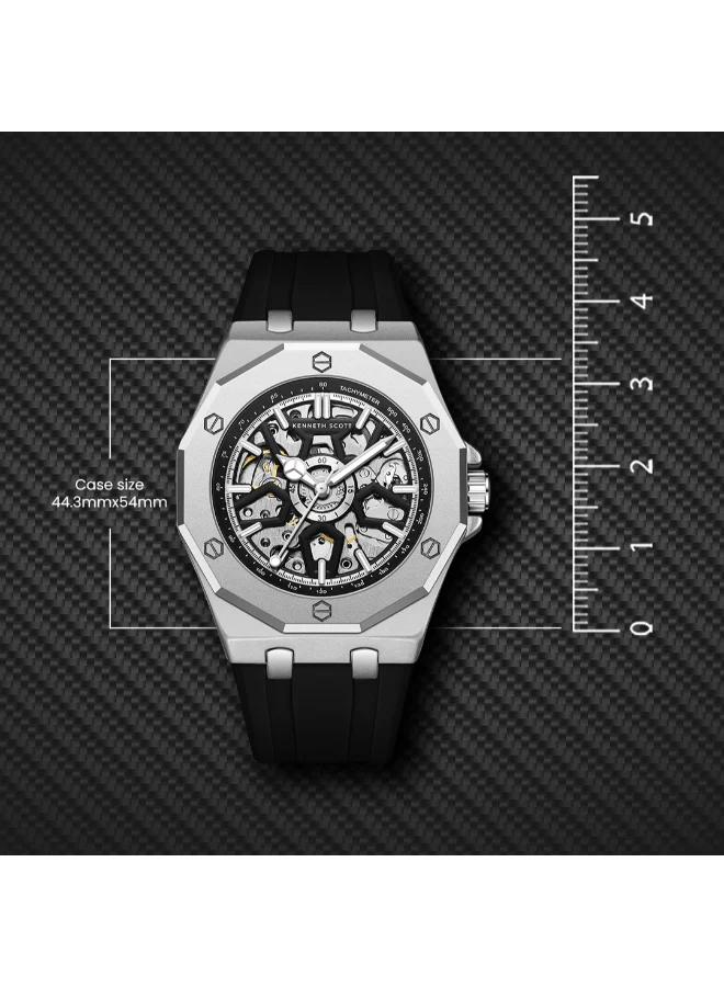 Kenneth Scott  Men's Silicone Automatic Watch K25301-SSBB - 44.3x54 mm for Men | Best Price UAE