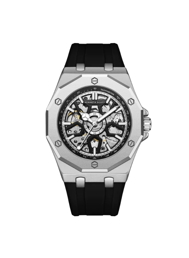 KENNETH SCOTT Men's Silicone Automatic Watch K25301-SSBB - 44.3x54 mm