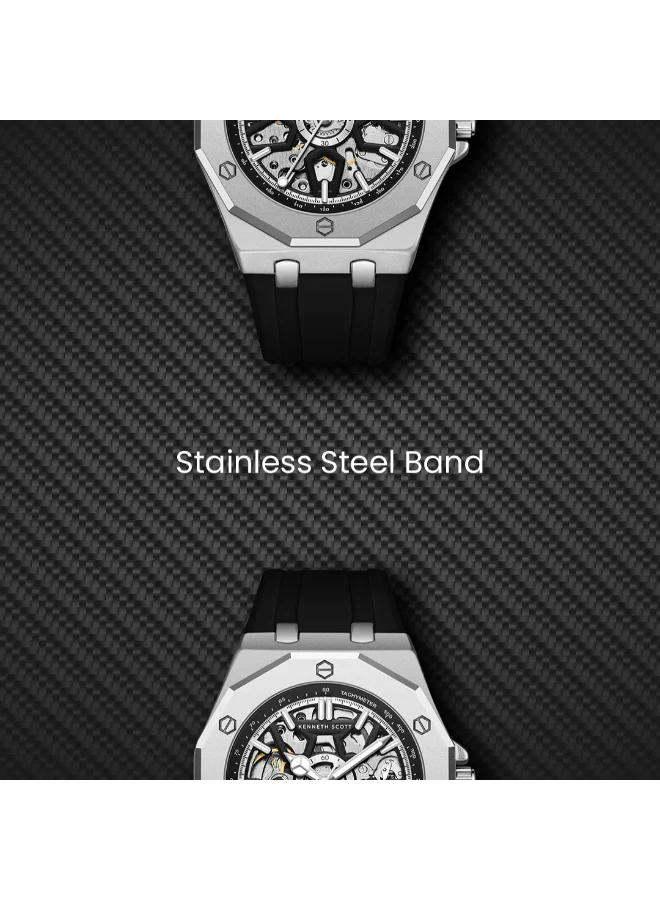 Kenneth Scott  Men's Silicone Automatic Watch K25301-SSBB - 44.3x54 mm for Men | Best Price UAE