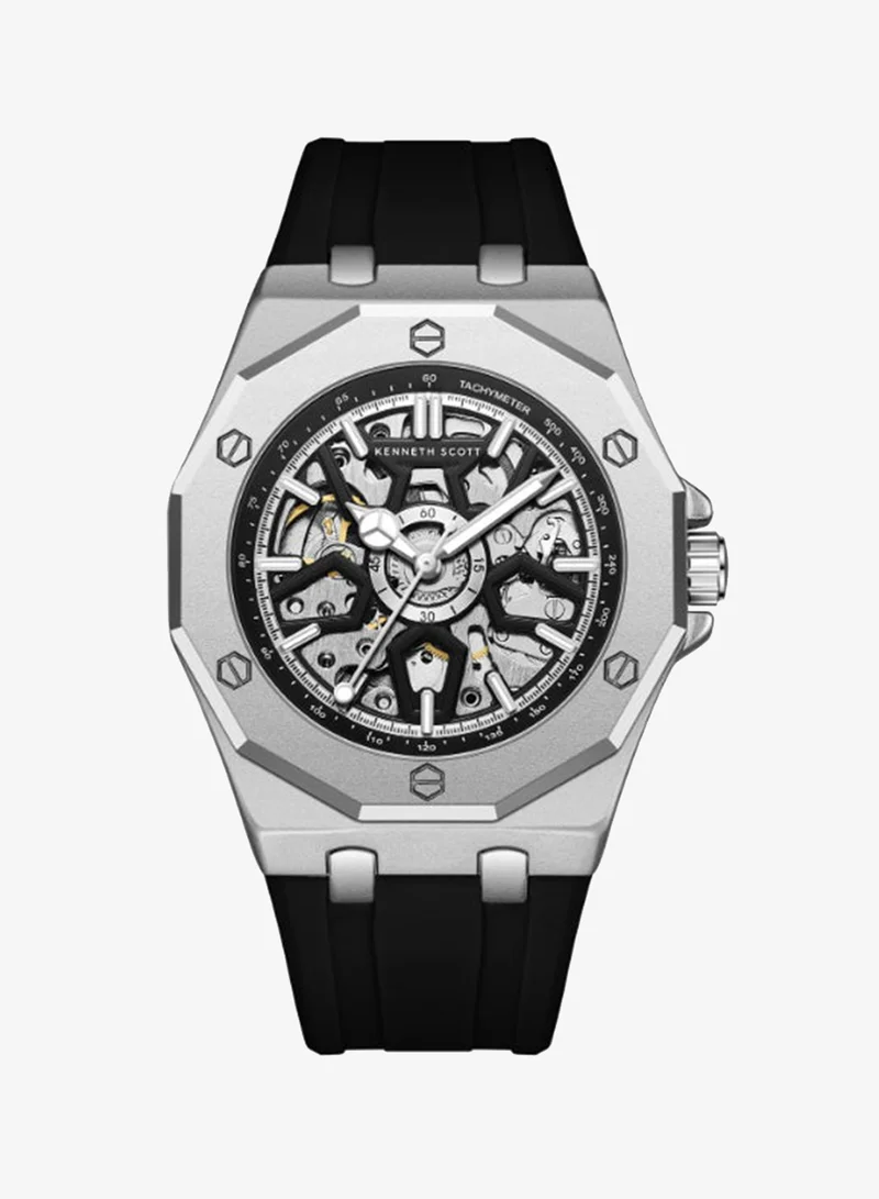 كينيث سكوت Men's Silicone Automatic Watch K25301-SSBB - 44.3x54 mm