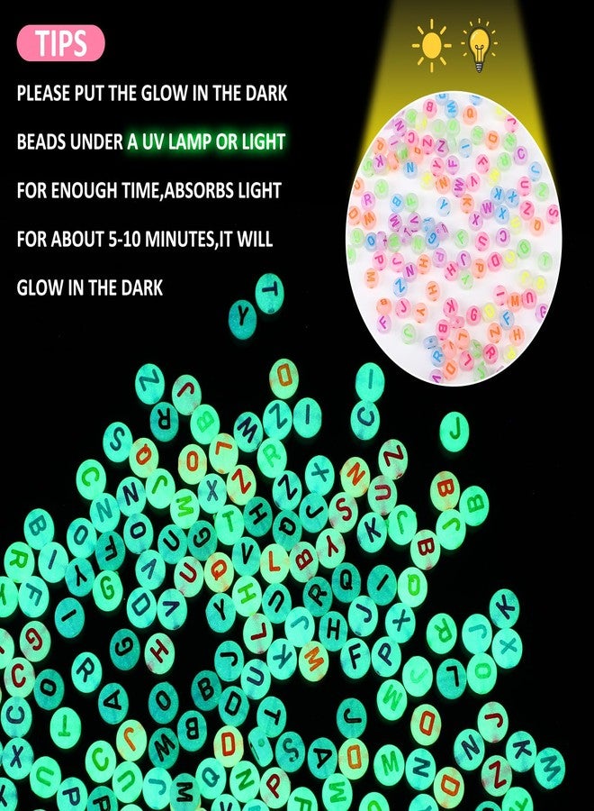 Kenning 24 Set Friendship Bracelet Making Kit Colorful Glow in The Dark Letter Bead DIY Jewelry Supplies Various Bead Set Personalised Bracelet for Wedding Birthday Gift Craft Wrapped - Image 3