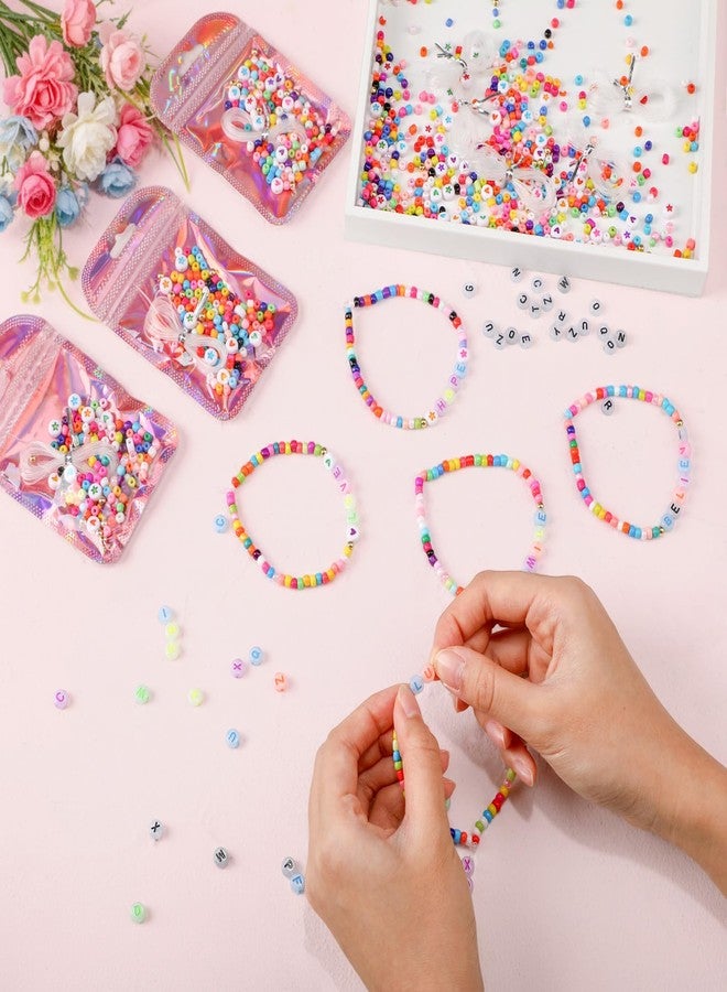 Kenning 24 Set Friendship Bracelet Making Kit Colorful Glow in The Dark Letter Bead DIY Jewelry Supplies Various Bead Set Personalised Bracelet for Wedding Birthday Gift Craft Wrapped - Image 4