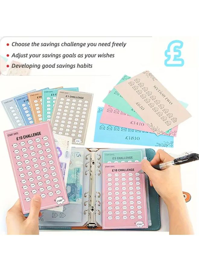26pcs A6 Money Saving Trackers Budget Binder Savings Challenge Cards Cash Organizer Booklets Self Seal Matte Finish Expense Management Supplies For Thanksgiving Christmas Halloween Birthday Anniversary UK Currency Savings Goals - Image 4