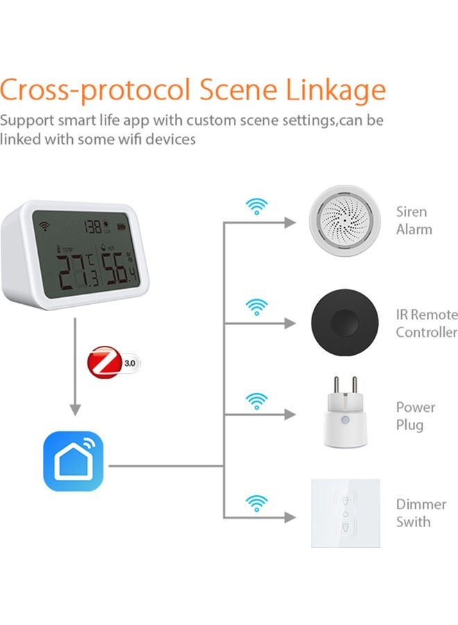 NIBEMINENT Smart Zigbee Temperature And Humidity Sensor White - Image 4