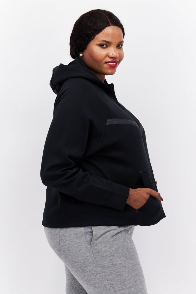 Nike سويت شيرت رياضي نسائي بغطاء رأس، أسود - Image 3