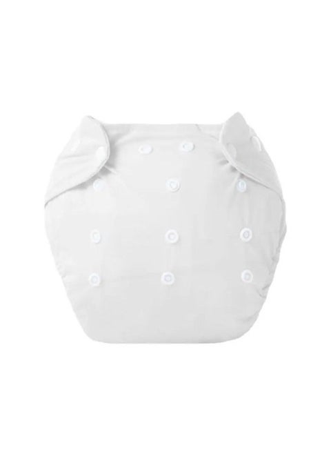Diaper for training and swimming, adjustable, washable and reusable - adjustable size - with two pieces of cotton - (0 to 2 and a half years) (3kg to 12kg) (white)