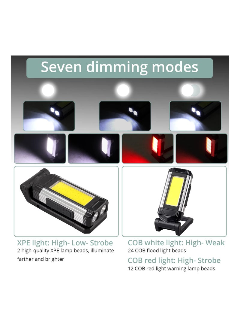 SYOSI - LED Work Light, 7 Modes Torch Work Lamp Inspection Light Magnetic Emergency Illumination with Hook Attachment Camping Accessory IPX6 Waterproof for Repair, Emergency and Camping [Energy Class A+++] - Image 1