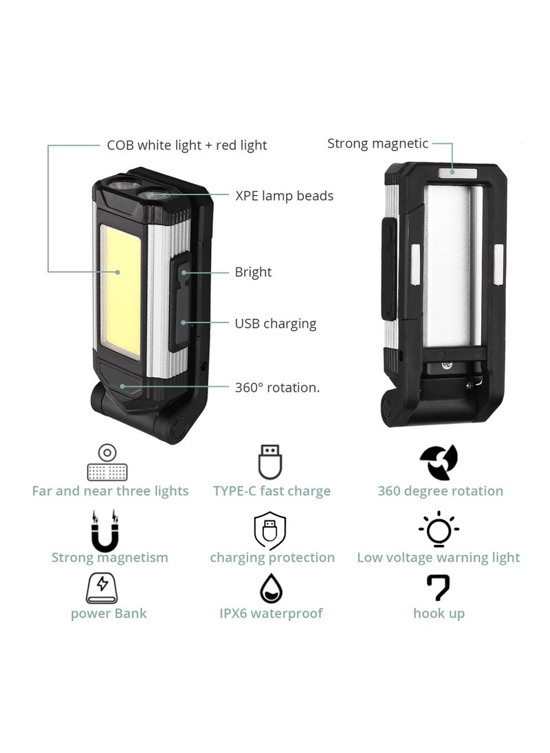 SYOSI - LED Work Light, 7 Modes Torch Work Lamp Inspection Light Magnetic Emergency Illumination with Hook Attachment Camping Accessory IPX6 Waterproof for Repair, Emergency and Camping [Energy Class A+++] - Image 1