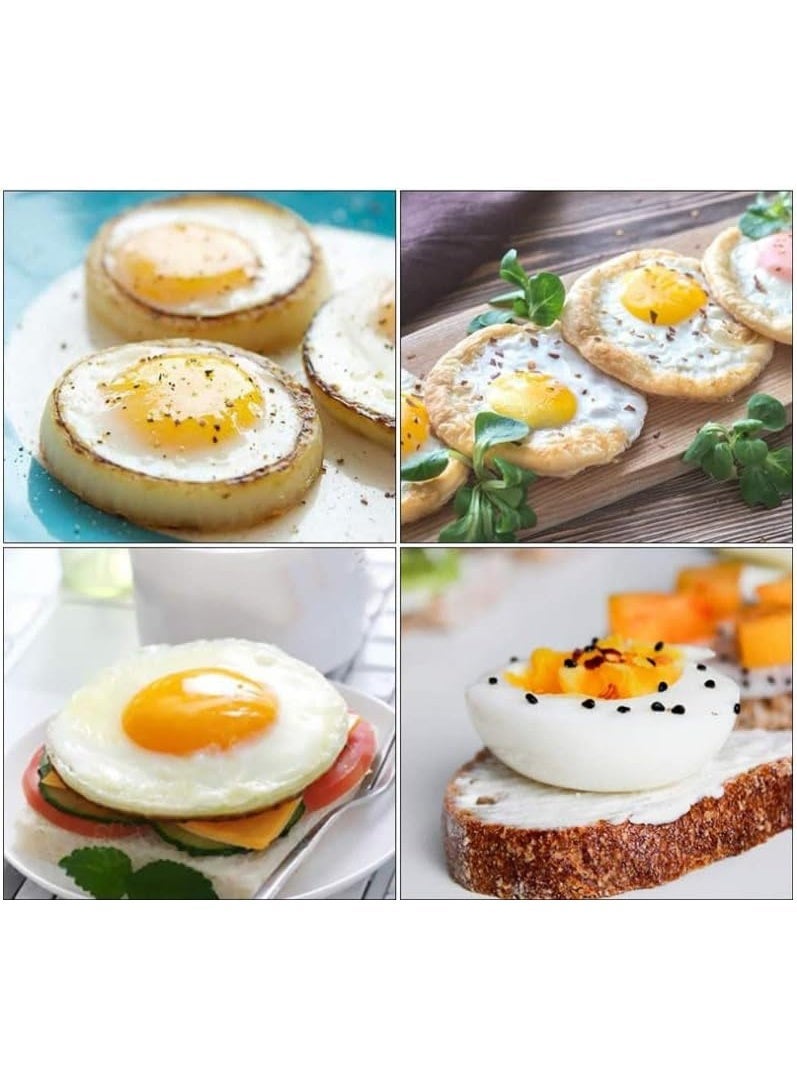 ChicAbode 4 Pcs Egg Ring, Stainless Steel Round Egg Frying Rings, Round Egg Cooker Rings For Frying Shaping Cooking Eggs, Egg Maker Molds, Non Stick Egg Shaper Mold, for Griddle Pan for Frying Cooking - Image 4