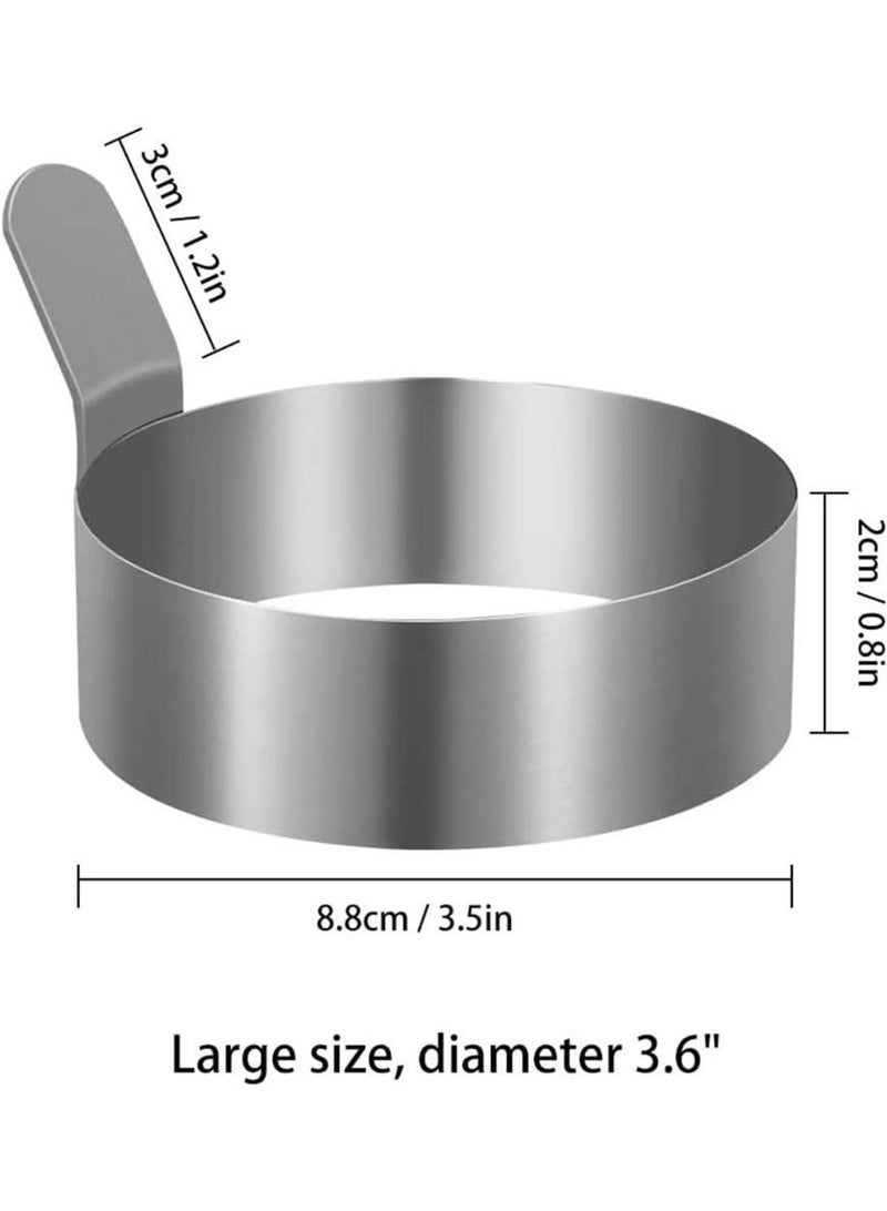 ChicAbode 4 Pcs Egg Ring, Stainless Steel Round Egg Frying Rings, Round Egg Cooker Rings For Frying Shaping Cooking Eggs, Egg Maker Molds, Non Stick Egg Shaper Mold, for Griddle Pan for Frying Cooking - Image 2