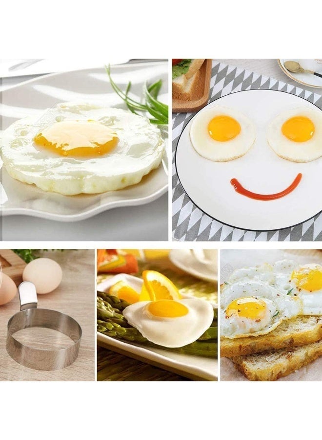 ChicAbode 4 Pcs Egg Ring, Stainless Steel Round Egg Frying Rings, Round Egg Cooker Rings For Frying Shaping Cooking Eggs, Egg Maker Molds, Non Stick Egg Shaper Mold, for Griddle Pan for Frying Cooking - Image 5