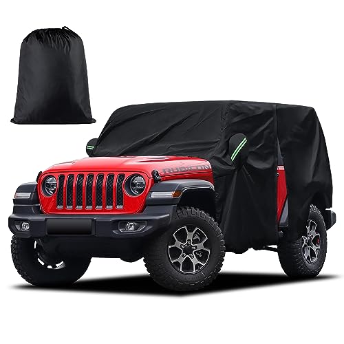 Cab Cover for Jeep Wrangler 2 Door 19872025 Top Off Migaven Waterproof Jeep Wrangler Rain Covers 2 Door with Driver Door Zipper All Weather Snow Rain UV Protection