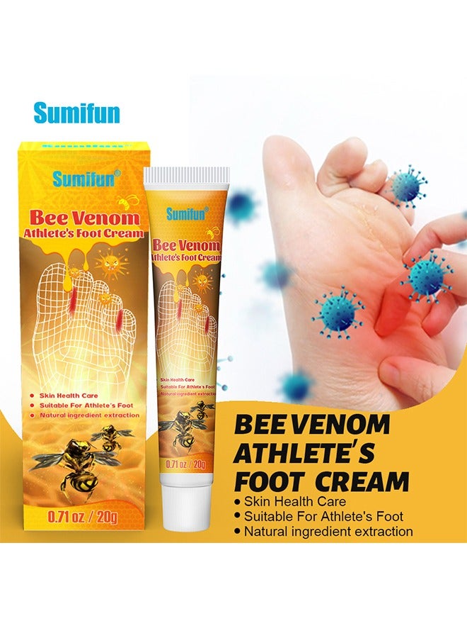 سوميفون Bee Venom Athletes كريم القدم كريم رائحة القدم الرياضي كريم القدم كريم مضاد للفطريات كريم مضاد للبكتيريا للرياضيين علاج تعقيم القدم مضاد للعدوى إصلاح العناية بالقدم 20 جم - Image 1