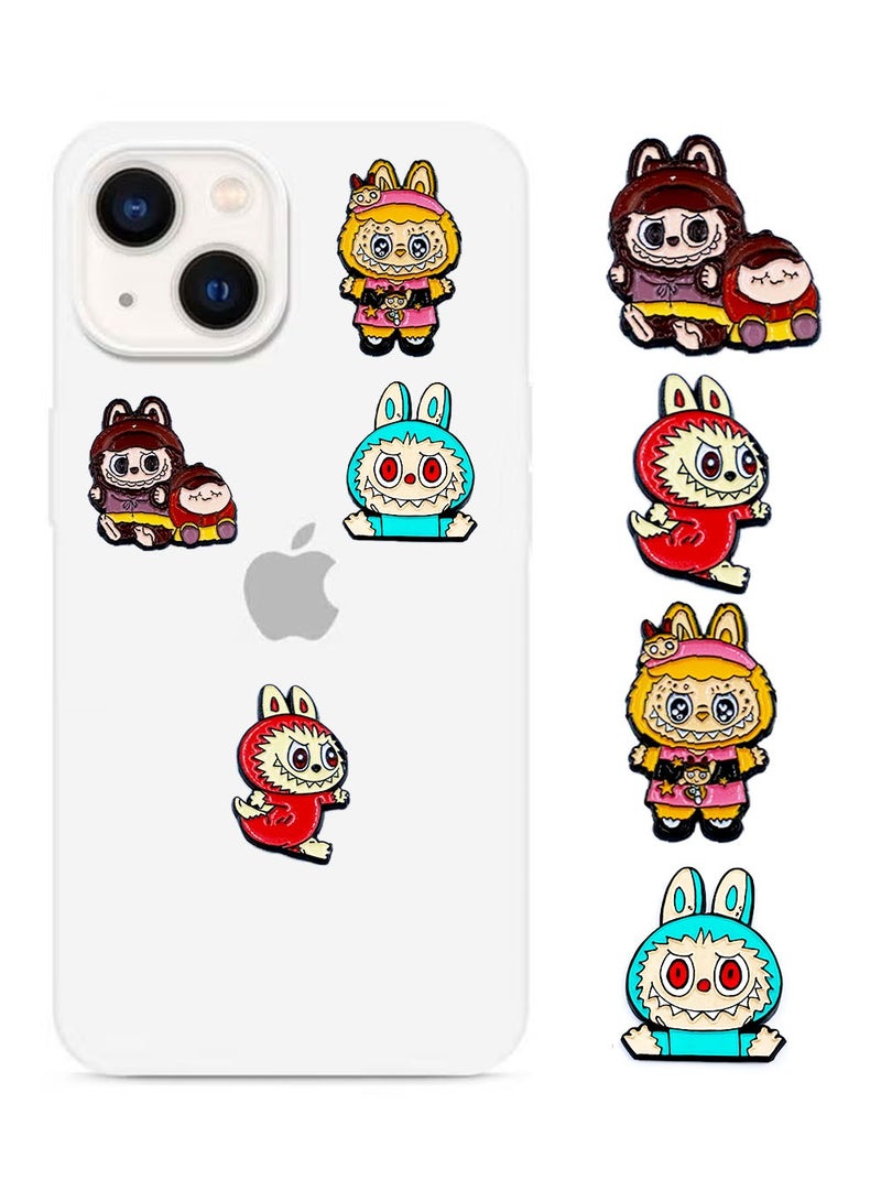 Labubu Multicolor Character Stickers for Mobile Phone or Any Smooth Surface - 4 Pieces with 3M Glue  - Image 2