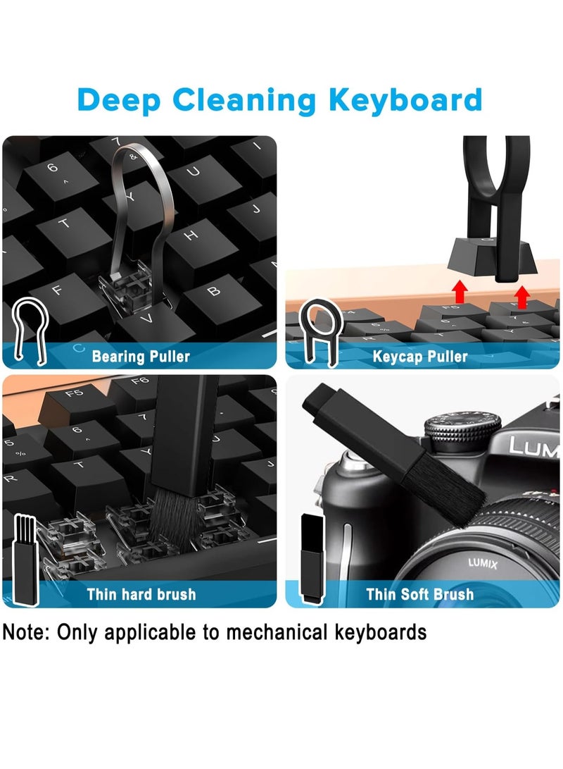 20-in-1 Electronic Cleaner Kit, Keyboard Cleaner kit, Portable Multifunctional Cleaning Tool for PC Monitor/Earbud/Cell Phone/Laptop/Computer/Bluetooth Earphones(Black) - Image 4