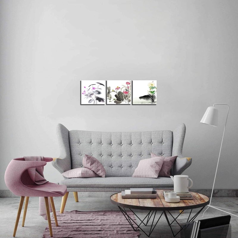 NAN Wind Traditional Chinese Lotus Flower Canvas Art Set - Image 5
