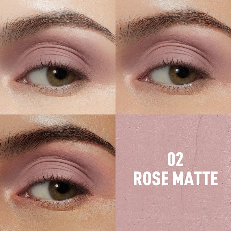 FV Long Lasting Cream Eyeshadow Stick, Waterproof & High Pigmented Eye Shadow Sticks Duo with Blending Brush, Crease-Proof & Natural Finish Eyeshadow Pencil, Rose Matte - Image 2