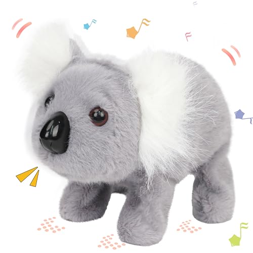 Hopearl Walking Koala Interactive Crawling Wild Animal Electronic Plush Toy Animated Gifts for Toddlers Birthday Gray 8 - Image 1